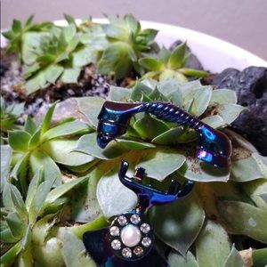 Navy Blue telephone Brooch